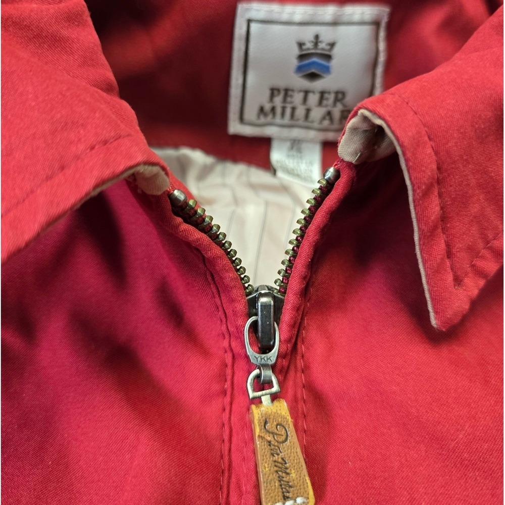 Peter Millar Red Full Zip Jacket Men XL Lightweight Golf Casual Coat - Picture 5 of 12
